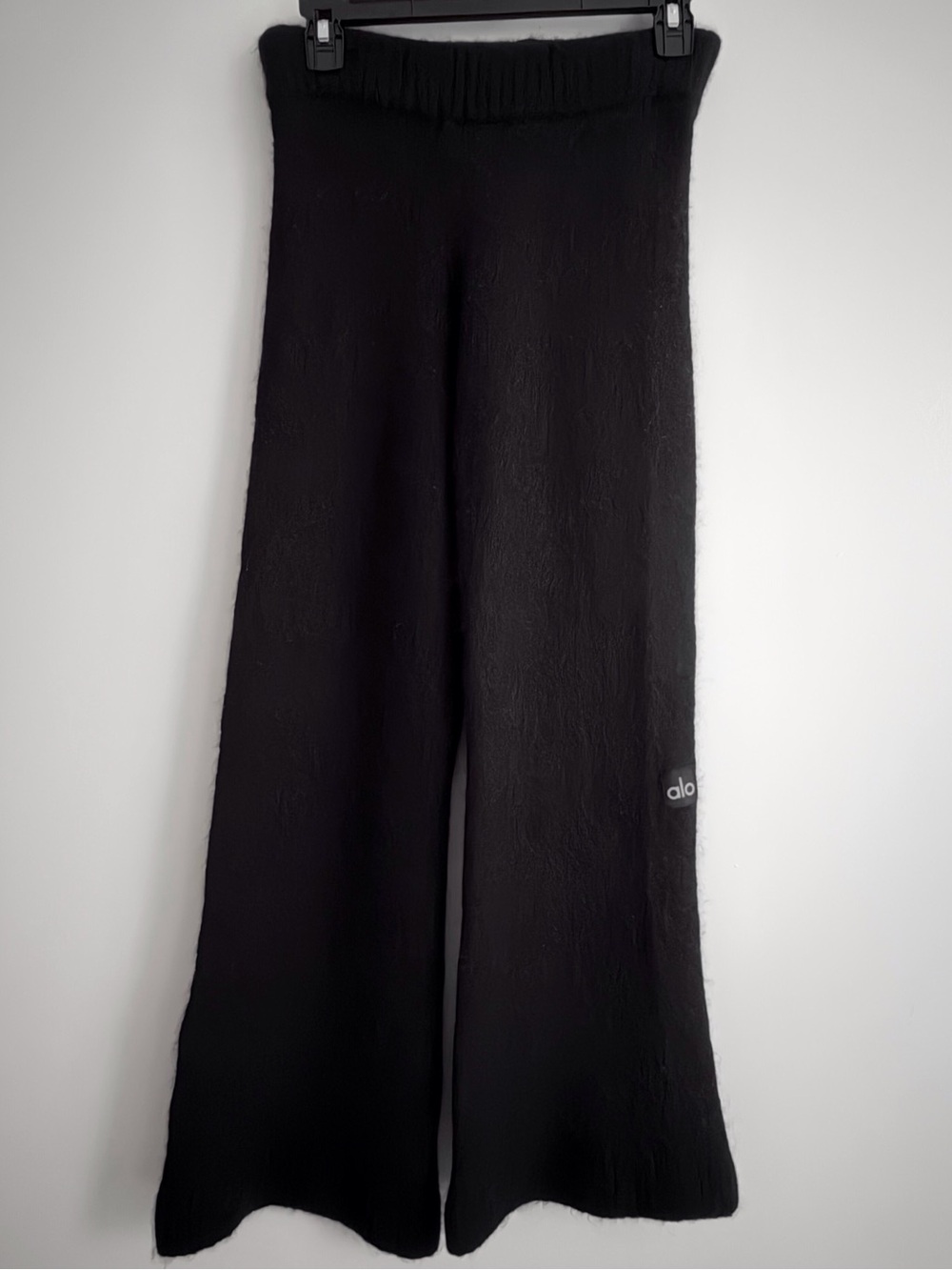 ALO Yoga Black Wide-Leg High-Rise Pants XS